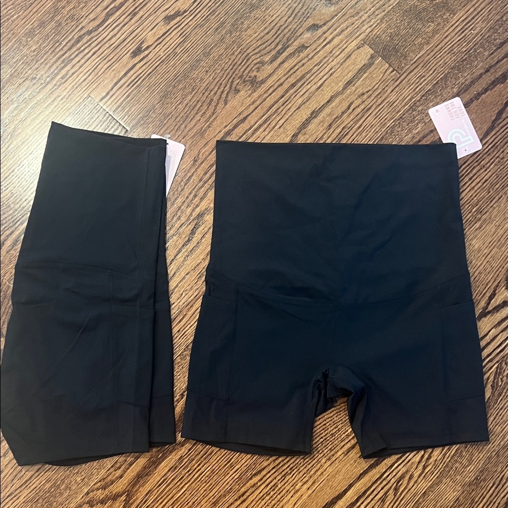 2 Pack Maternity High-Waist Bike Shorts